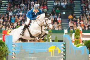 Christian Ahlmann und Cornado II über dem Sprung der Stadt Leipzig