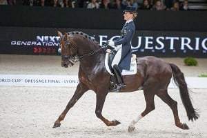 Langehanenberg,Helen with Damon Hill NRW, (GER), Lyon, Eurexpo, 20.04.14, REEM ACRA FEI WORLD CUP DRESSAGE FINAL - Grand Prix Freestyle