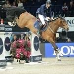 Denis Lynch Ire riding All Star to 2nd place. Pic Tony Parkes