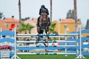 Oliva, Spain - 2016 January 29: Jamal Rahimov during Gold 4 competition at CSI2 Mediterranean Equestrian Tour at Oliv