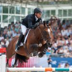 Kent Farrington  gewinnt das Eröffnungsspringen beim FEI Jumping World Cup™ Final Fort Worth vor Daniel Deusser