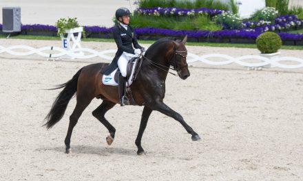 Ingrid Klimke mit Vayron auf Platz 1 im Grand Prix, dem Preis der iWest-Tierernährung Dr. Meyer GmbH&Co.KG