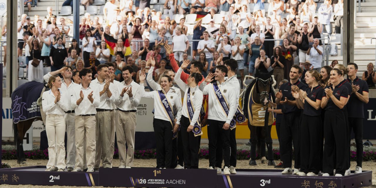 FEI Vaulting World Championship: WM-Titel für Alice Layher, Quentin Jabet und die deutsche Gruppe